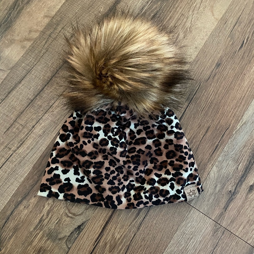 Made by Molly Baby Girl Cheetah Pom Hat